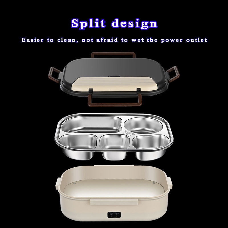 Home Plug-in Self-heating Compartment Lunch Box