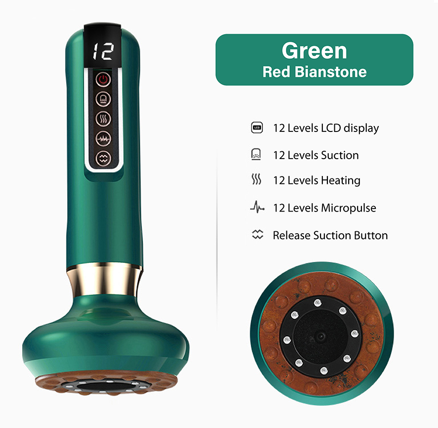 Smart Electric Vacuum Cupping Scraping Therapy Massager Heating Pulse and Infrared Therapy