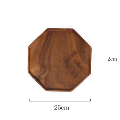 Japanese Lacquerless Acacia Wood Star Anise Tray