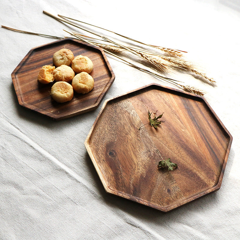 Japanese Lacquerless Acacia Wood Star Anise Tray