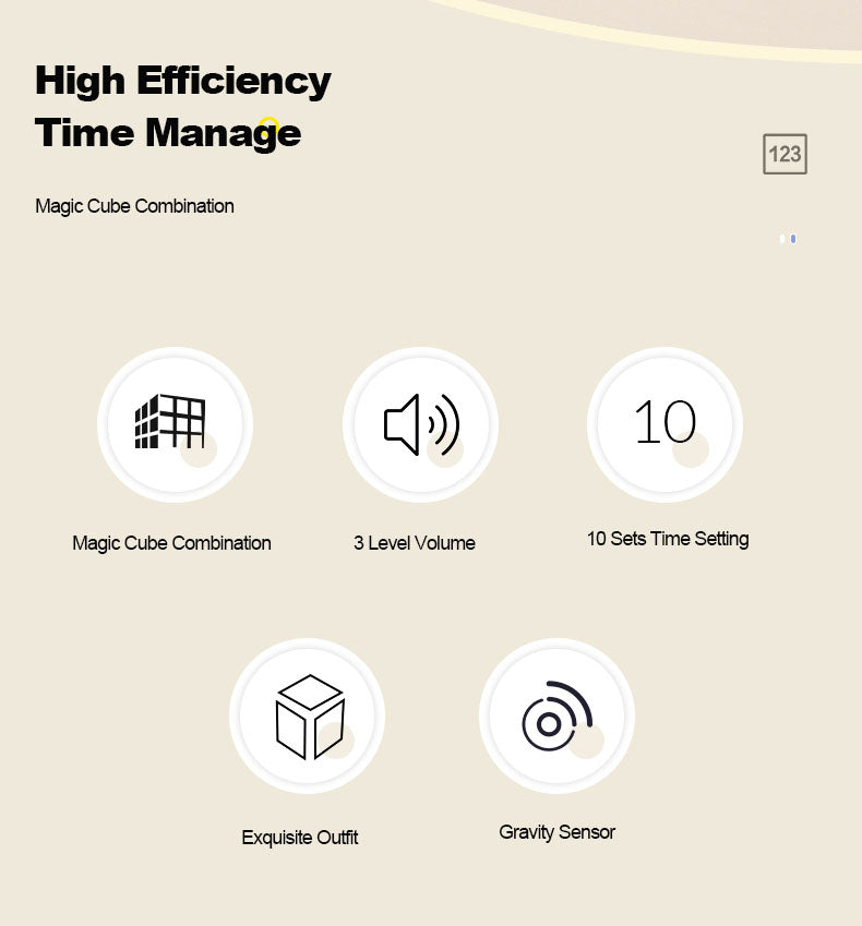 Magic Cube Gravity Sensing Timer