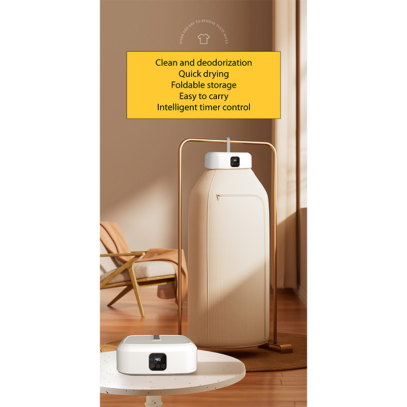 Portable Electric Clothes Dryer with Remote Control and Foldable function, Mini Drying Machine with Foldable Bag, Suitable For home, apartment, dorm room, on vacation, travelling and camping