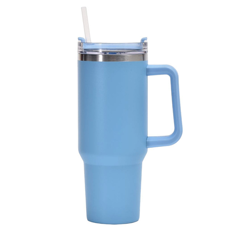 40 oz Ice Flow Stainless Steel Tumbler with Straw, Vacuum Insulated Water Bottle for Home, Office, Car, Outdoors, Reusable Cup with Straw Leak Resistant Flip
