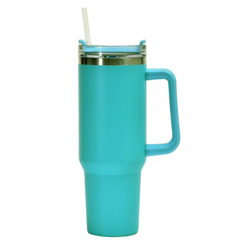 40 oz Ice Flow Stainless Steel Tumbler with Straw, Vacuum Insulated Water Bottle for Home, Office, Car, Outdoors, Reusable Cup with Straw Leak Resistant Flip