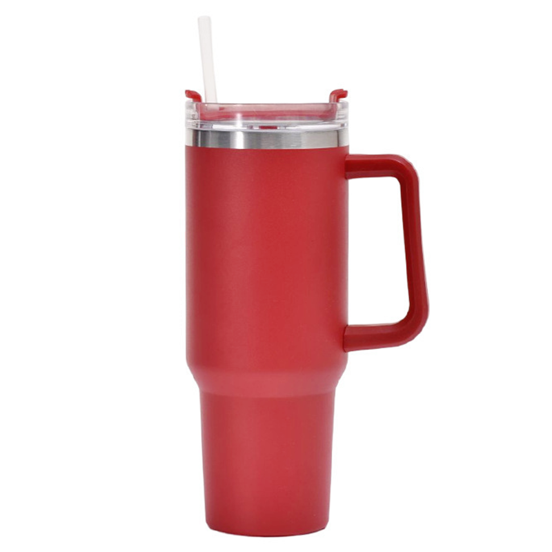 40 oz Ice Flow Stainless Steel Tumbler with Straw, Vacuum Insulated Water Bottle for Home, Office, Car, Outdoors, Reusable Cup with Straw Leak Resistant Flip