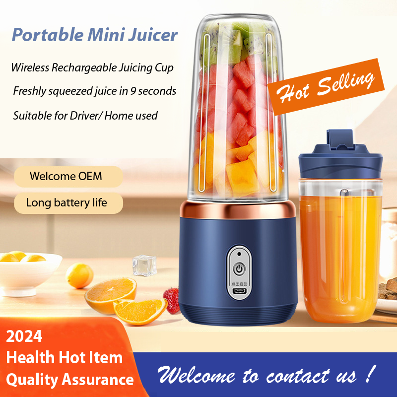 The newest Portable Mini Juicer, Wireless Rechargeable Juicing Cup with Lids, Personal Blender, Easy to Clean, for Driver, Kitchen, Juices, Baby Food, Outdoors