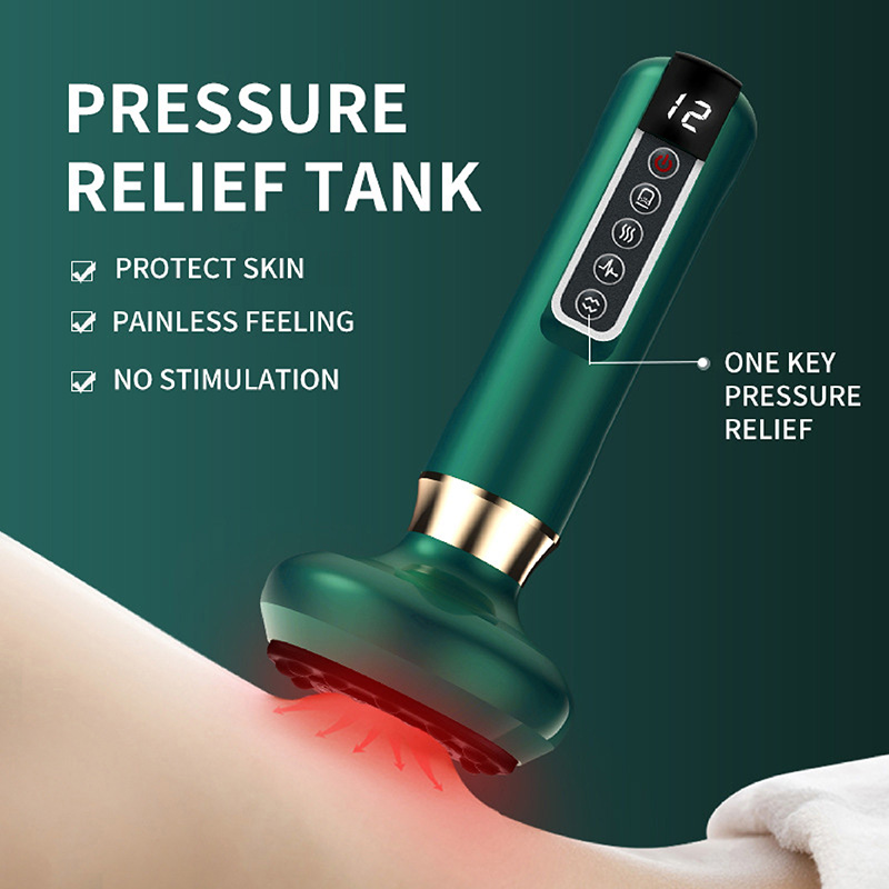 Smart Electric Vacuum Cupping Scraping Therapy Massager Heating Pulse and Infrared Therapy