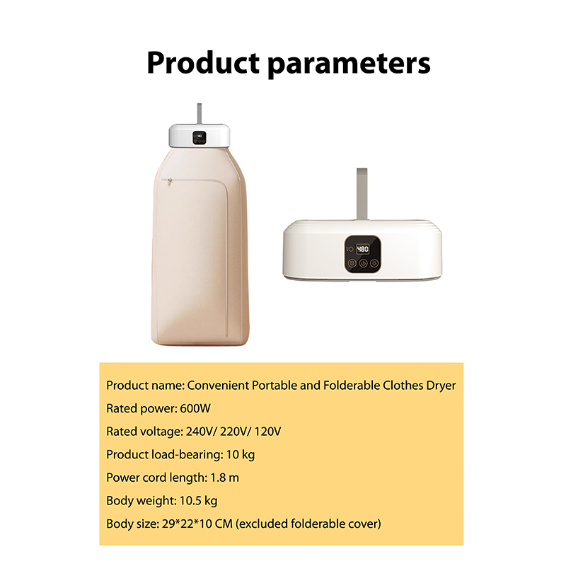 Portable Electric Clothes Dryer with Remote Control and Foldable function, Mini Drying Machine with Foldable Bag, Suitable For home, apartment, dorm room, on vacation, travelling and camping
