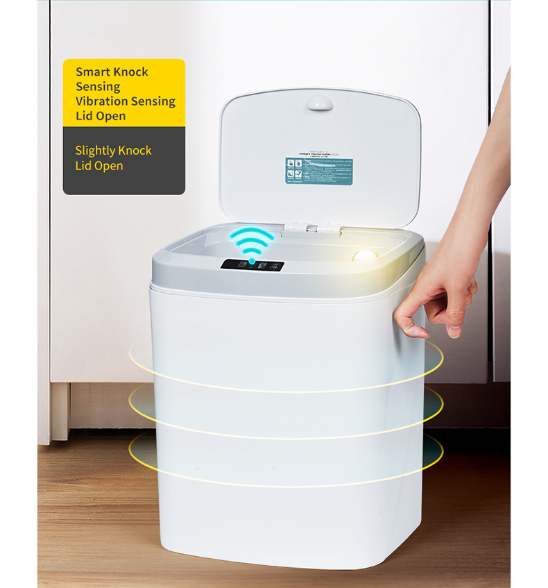 16L Rectangle Sensor Lid Trash Box