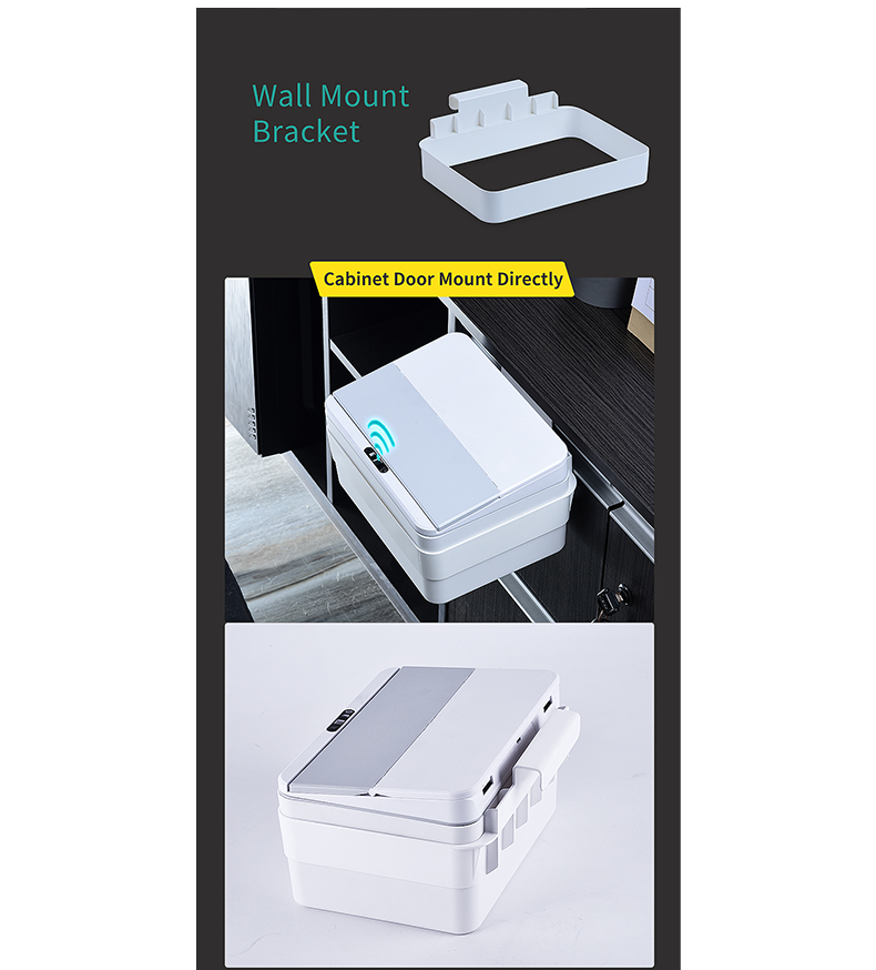 6L / 8L Rectangle Sensor Folding Lid Storage Box Trash Box LED Light