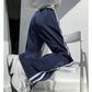 Ribbon Parallel Bars Contrast Color Loose Straight Slimming Draping Pants