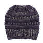 Mixed Color Knitted Wool Hat Ladies Non-labeled Ponytail Hat