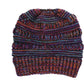 Mixed Color Knitted Wool Hat Ladies Non-labeled Ponytail Hat