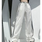 Ribbon Parallel Bars Contrast Color Loose Straight Slimming Draping Pants