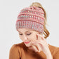 Mixed Color Knitted Wool Hat Ladies Non-labeled Ponytail Hat