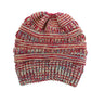 Mixed Color Knitted Wool Hat Ladies Non-labeled Ponytail Hat