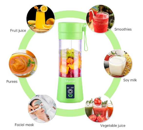 Upgraded Version Portable Electric Juicer Blender, Household Fruit Mixer, Rechargeable, Easy to carry, Good for everyone outdoor used 380ML