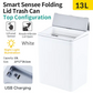 13L Rectangle Sensor Folding Lid Trash Box