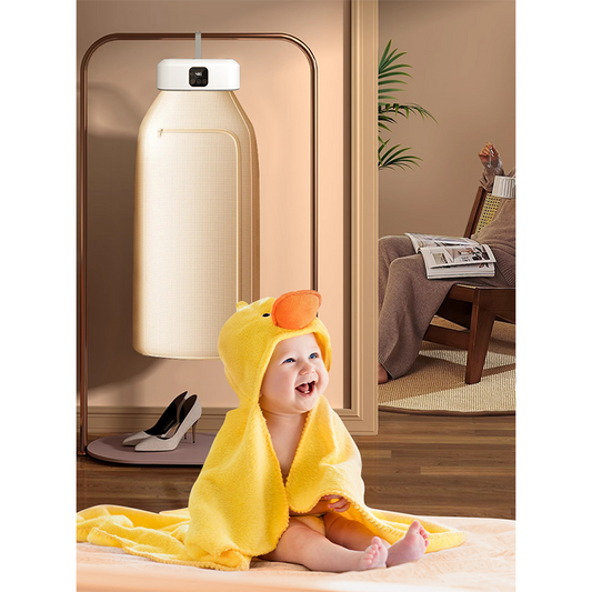 Portable Electric Clothes Dryer with Remote Control and Foldable function, Mini Drying Machine with Foldable Bag, Suitable For home, apartment, dorm room, on vacation, travelling and camping