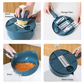 Handheld Chopper, Slicer, Grater, Mashing and Shredding for Vegetable, Potato, Radish, Carrot, Multifunctional Blades, Brush and Peeler with Container and Drain Basket. All in one sets