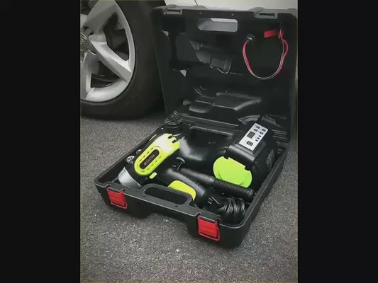 Electric Car Jack Set (Heightened Version), Electric Jack, Air Pump with Digital Display, Tire Pressure Tester, LED Light and Electric Impact Wrench