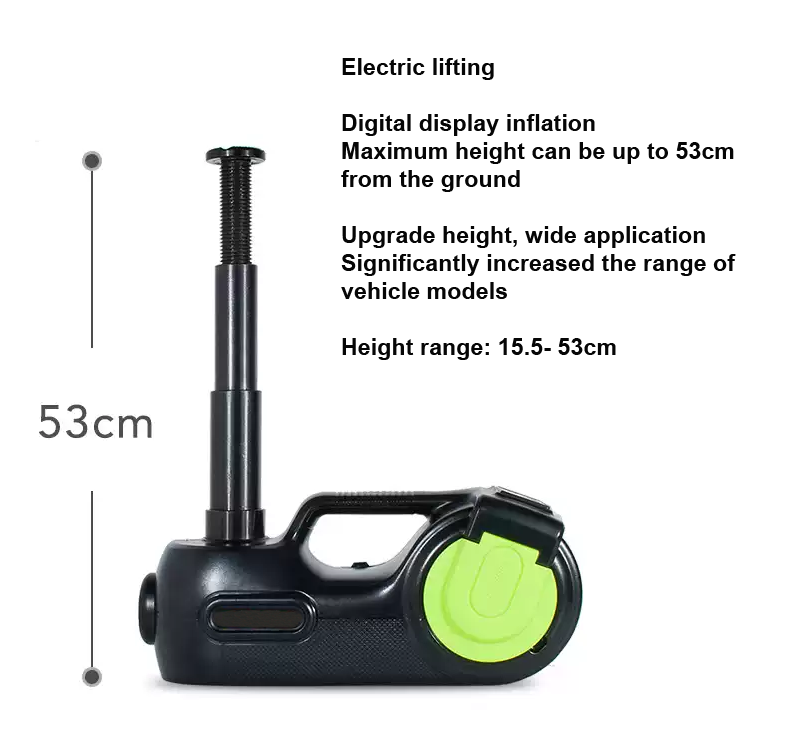 Electric Car Jack Set (Heightened Version), Electric Jack, Air Pump with Digital Display, Tire Pressure Tester, LED Light and Electric Impact Wrench