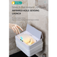 6L / 8L Rectangle Sensor Folding Lid Storage Box Trash Box LED Light