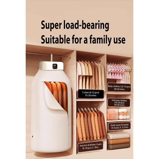 Portable Electric Clothes Dryer with Remote Control and Foldable function, Mini Drying Machine with Foldable Bag, Suitable For home, apartment, dorm room, on vacation, travelling and camping